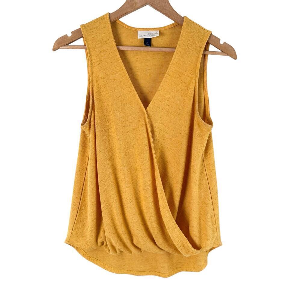 Universal Thread Wrap Front Sleeveless Top in Yellow, Size XS